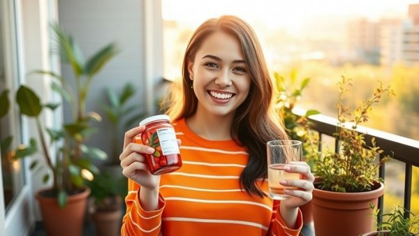Woman enjoying saffron supplement for happiness and sexual health benefits.