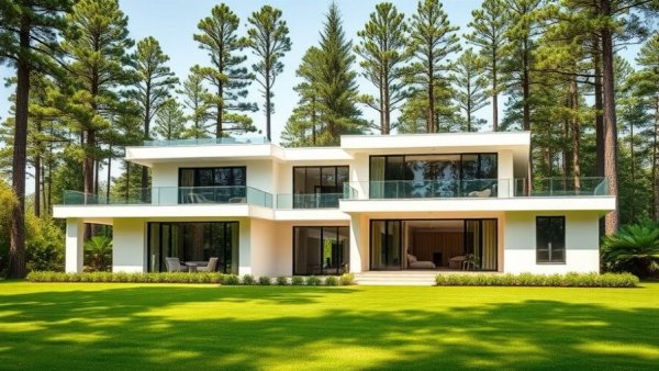 $1,750,000 modern luxury home with sleek design and lush surroundings.