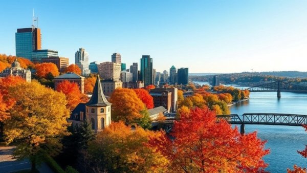 Vibrant view of Portland in autumn; best things to do in Portland, Oregon.