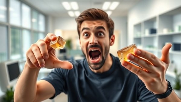 Benefits of collagen for seniors highlighted by man pointing at collagen cubes.