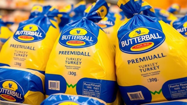 Butterball Turkey Talk-Line: Close-up of premium labeled turkeys