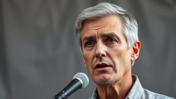 Man discussing benefits of lemon cucumber water, studio setting.