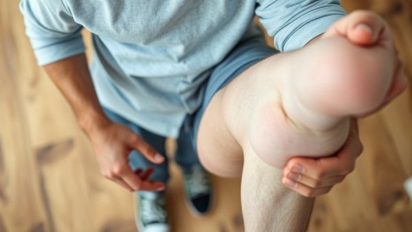 Man highlighting swollen leg, emphasizing why leg health is crucial for longevity.