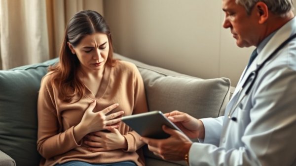 Off-the-shelf cancer therapy consultation with doctor and patient.