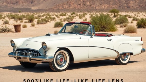 Classic vintage convertible in desert setting, buy used cars