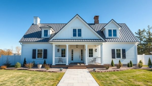 Modern Scandinavian farmhouse highlighting sustainability.