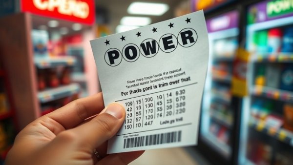 Close-up of Powerball ticket for $775 million Powerball draw.