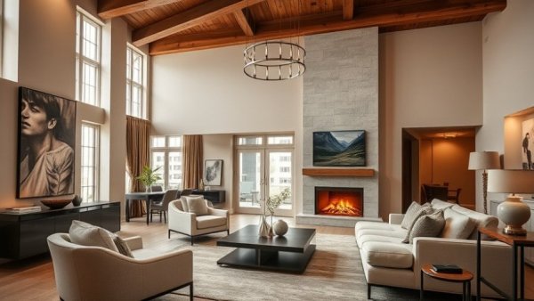 Luxurious living room in $5.3M Christmas home tour.