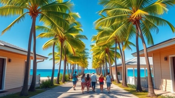 Seaside alleyway in Venezuela with people and ocean view.