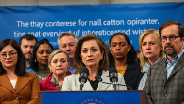 Diverse group at New Orleans press conference on immigration raids.