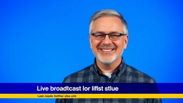 Holistic health approaches for seniors live broadcast announcement featuring a confident presenter.