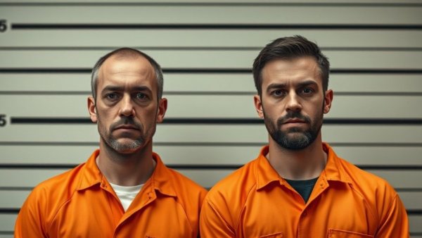 Mugshot of two men in orange uniforms, Louisiana jail escape.