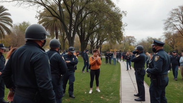 Border Patrol confrontations Louisiana occurring in a park setting.