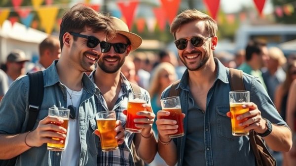 Beer bellies linked to serious heart damage: Men holding drinks outdoors.