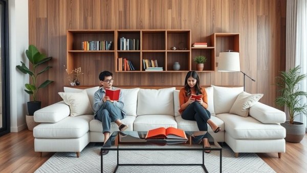 Efficient use of space in a small apartment living room.