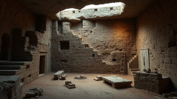 Ancient wall discovery in Jerusalem with historical illustration overlay.