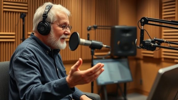 Abraham Quintanilla Jr. in a recording studio, engaged in conversation.