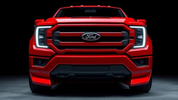 Front view of new Ford Lightning EREV showcasing sleek design.