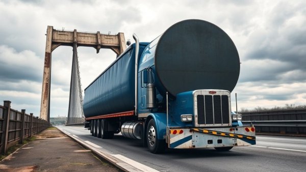 Over-height truck loads impact on infrastructure with semi-truck and bridge.