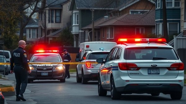 Police at a crime scene in New Orleans fairgrounds area.