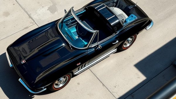 Sleek 1967 Chevrolet Corvette Stingray with blue interior parked on pavement.