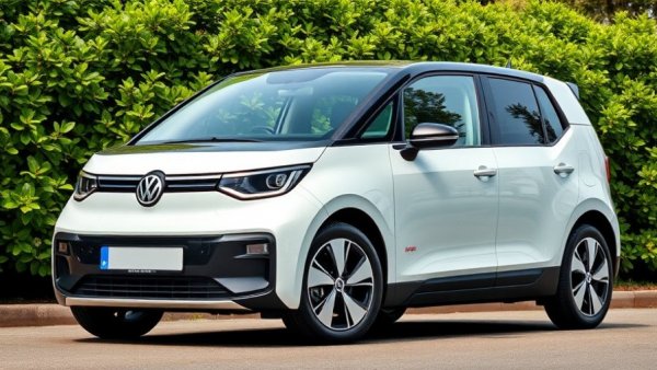 Volkswagen ID Buzz parked with lush forest backdrop