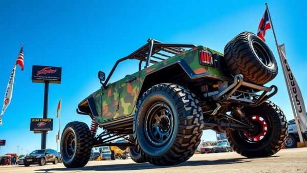 Buy used cars: Custom off-road vehicle with camouflage pattern.