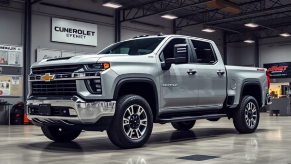 2023 Chevrolet Silverado 2500HD parked indoors showcasing robust design.
