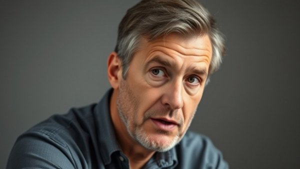 Middle-aged man discussing toxic drink for liver health.