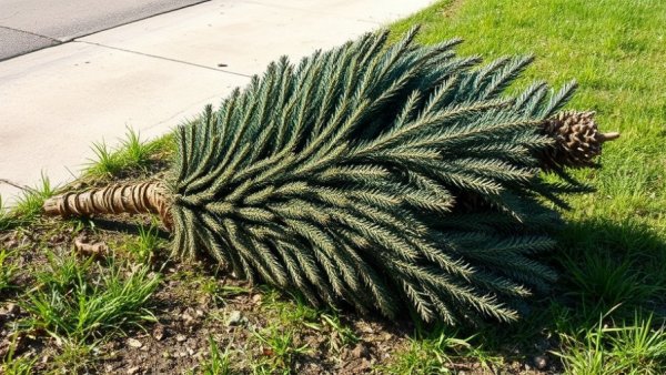 Old Christmas tree for recycling in Louisiana.