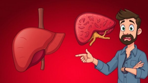 Signs Your Liver is Dying: Illustration with healthy vs. diseased liver.