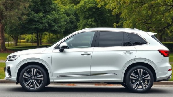 2025 Subaru Forester Hybrid side view in a scenic park setting.