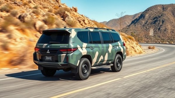 Mitsubishi Montero comeback test drive on mountain road.