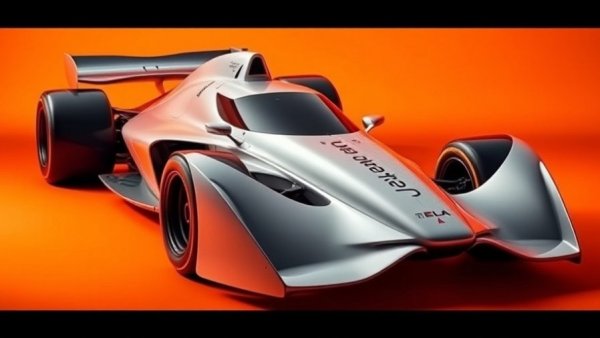Future F1 car brands in 2026, sleek design on vibrant backdrop.