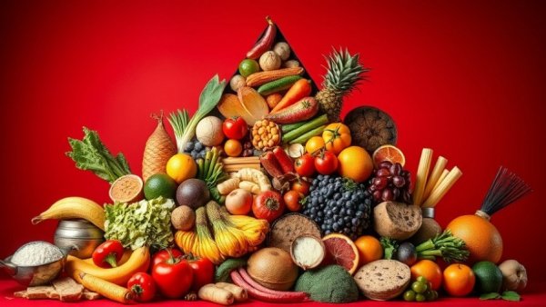 Representation of new dietary guidelines 2026 with food pyramid.