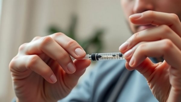 Close-up of hands preparing vaccination as flu cases reported in US increase.