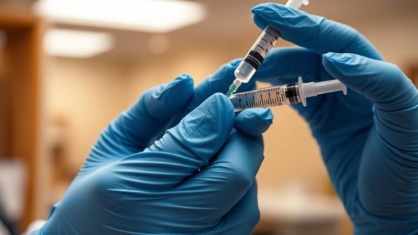 Medical professional giving flu shot, flu transmission cold weather concept.