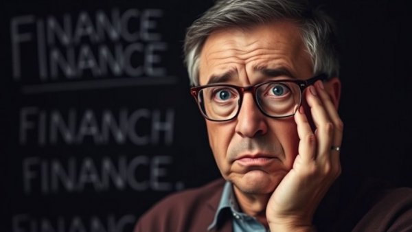 Middle-aged man worried about finance news impact on retirement.
