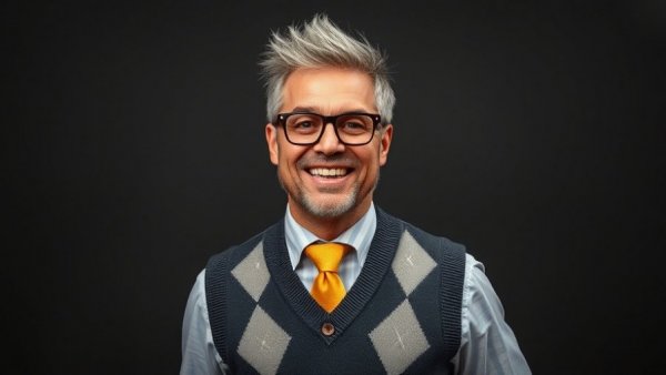 Man in sweater vest smiling, capturing excitement of Jackass franchise new movie limitations.