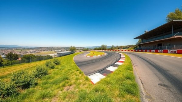Imola F1 calendar return: picturesque view of the racing track curve and surroundings.