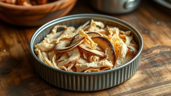 Open can of tuna on wooden surface, highlighting botulism risk.