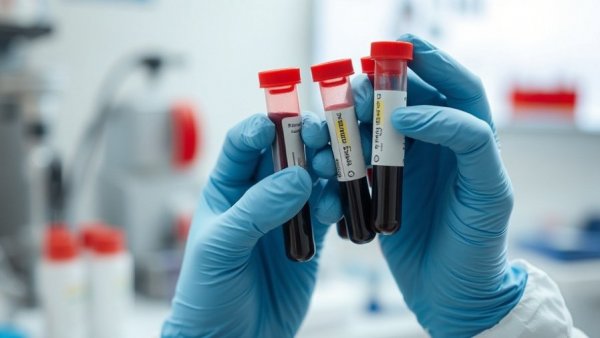 Blood Donation Crisis: Healthcare worker holding blood samples.