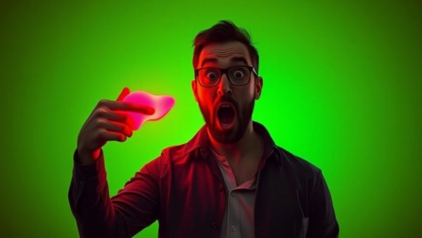 Skipping breakfast for liver health concept with surprised man and glowing liver.