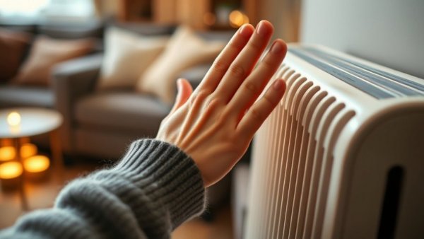 Hands warming by a heater; reduce carbon monoxide exposure with safe heating.