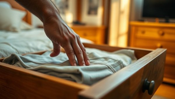 Man reaching for underwear in drawer, linked to fertility risks.