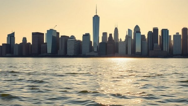 Panoramic Jersey City skyline reflecting on water, best things to do in Jersey City.