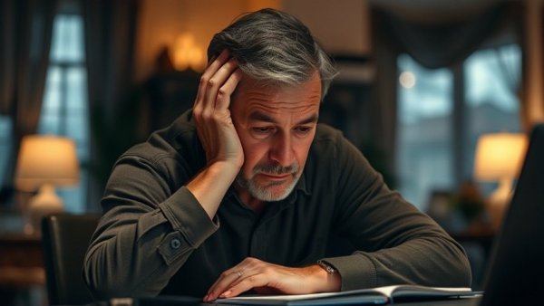 Stressed man contemplating, exploring hidden causes of anxiety disorder.