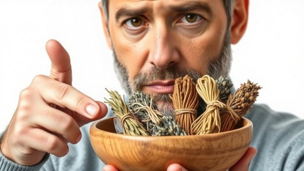 Herb warning if you have high blood pressure displayed in bowl.