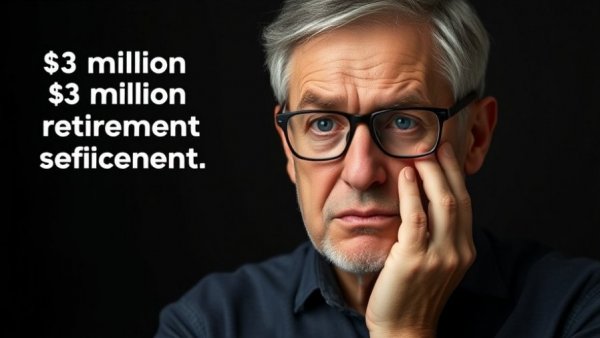 Worried man pondering retirement finances, $3 million question.