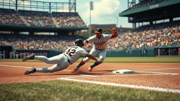Exciting baseball action during the Louisiana Ragin' Cajuns baseball opener.